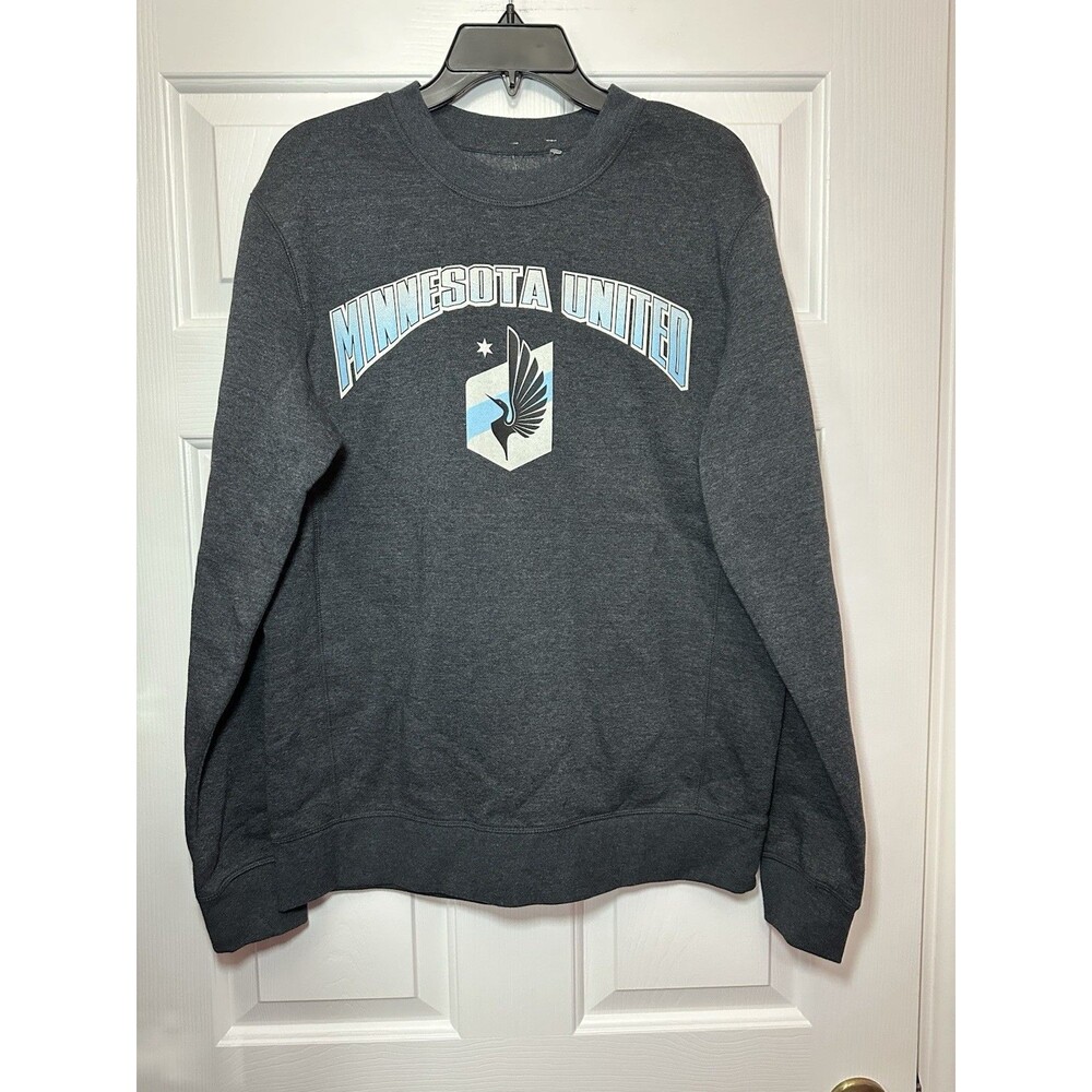 Size M Minnesota United FC Charcoal Gray Sweatshirt Pullover Men Long Sleeve MLS